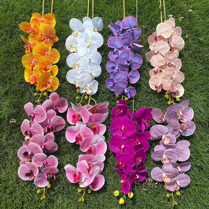 AF0505 Wholesale White Pink Real Touch 3D Orquideas Latex Cymbidium Flowers Artificial Orchid Cymbidium Phalaenopsis Flower