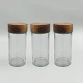 Luxury 3oz 90ml 100ml Custom Printed Logo Small Kitchen Herbs Spice Shaker Bottle Glass Spice Jar with Airtight Wooden Lid