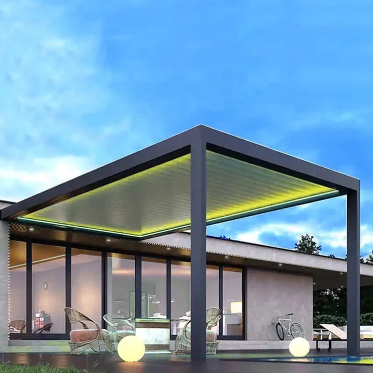 Professional Factory Aluminium Pergola Modern Terrace Louver Bioclimatic Arches Arbours Bridge Balcony Garden Gazebos UV