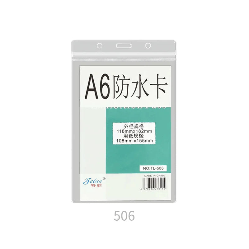 A6 Vertical 108x155 Waterproof Exhibition Card /soft PVC Transparent Work Card Badge Holder / Student Card Cover Id Card Cover