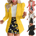 C7309 New Arrivals Women Formal Long Sleeve Print Blazers Skirt Set Office Ladies Businesses Blazer Set Two Piece Skirt Set