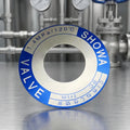 Custom Anodized Aluminum Valve Nameplate with Brushed Finish and Silk Screen Printing