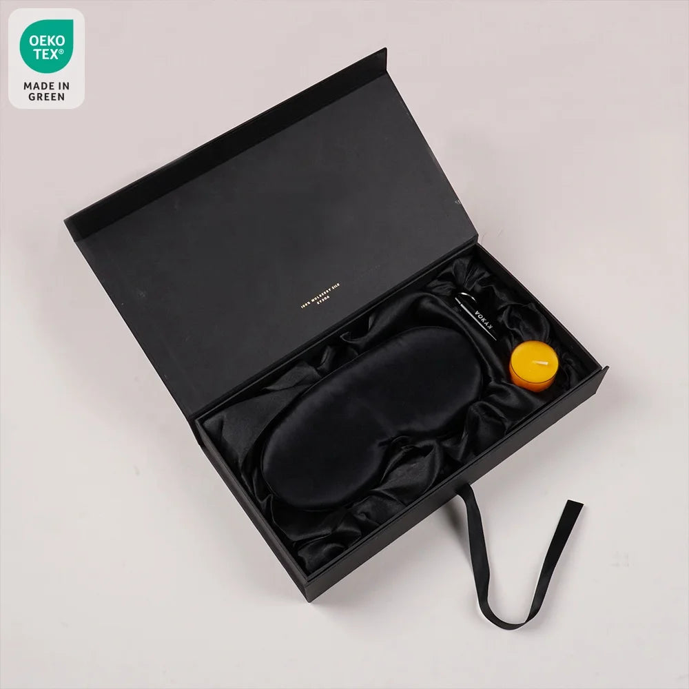 Travel 100% Mulberry Silk Sleep 3D Eye Mask With Earplugs and Candle Popular Design
