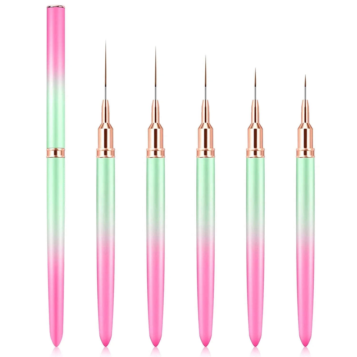 Nail Art Liner Brushes - Nail Art Design Pen Painting Tools Liner Brush UV Gel Polish Painting Nail Design Brush Metal
