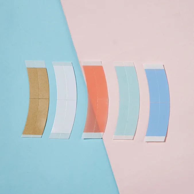 Blue 36pcs/Bag Waterproof Hold Tape Double Side Adhesive Wig Tape Made of Polyester