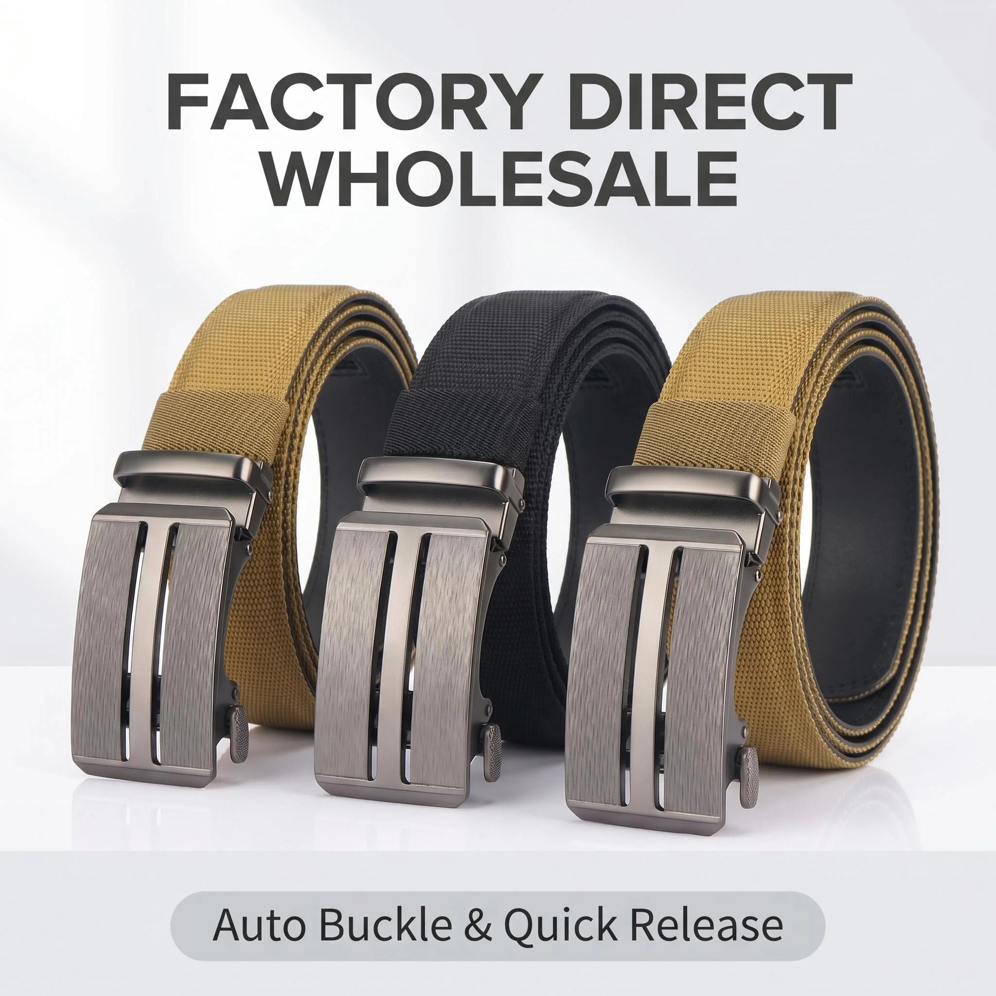 Wholesale Automatic Buckle Ratchet Custom Men's Metal Quick Release Adjustable Automatic Belt Buckle