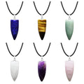Natural Stones Crystal Healing Necklace Gemstone Lapis Green Aventurine Bullet Pendant Necklace