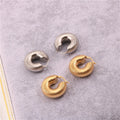 Wholesale Waterproof Tarnish Free Jewelry 18K Gold Plated Stainless Steel Spring Shaped Earrings Screw Hoop Earrings YF2306