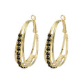 2023 New Arrived 925 Silver Needle Hoop Earrings Statement Layered Rhinestone Crystal Geometric Drop Earrings