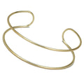 HANSIDON Hot Sale Minimalist Torques Necklace Gold Plated Classic Double Metal Line Statement Choker Necklace Party Jewelry