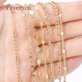 Trendy 14K Gold Plated Metal Spool Chains Wholesale Bulk DIY Jewelry Making Components Materials for Necklace Bracelet