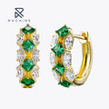 Rochime Yellow Gold Plated Green Gemstone Earrings  925 Sterling Silver Jewelry for Women