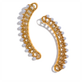 JINYOU 1435 Vintage Fashion Pearls Stainless Steel Geometric Long Earrings Attractive Charm Jewelry Femme Bijoux Gift