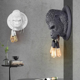 Nordic Resin Gorilla Wall Lamp Retro Modern Led Wall Sconce Home Loft Bedroom Bedside Home Decor Wall Light