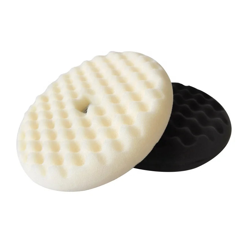 225mm Double-sided Medium Hardness OEM 5607 White Rough Polishing Sponge Wheel & Plate for Car Waxing