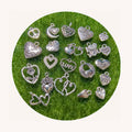 100pcs Zinc Alloy Charms Silver Color Assorted Styles Heart Pendants for DIY Jewelry Making Necklace Bracelet Accessories