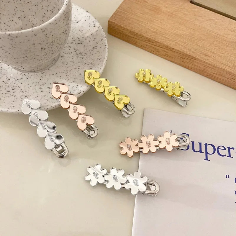 Fashion Women Hair Accessories Cute Sweet Heart Flower Duck Pin Hair Clips for Girls Women Luxury Hair Pin