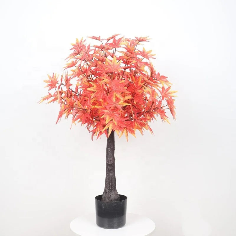 Modern Large Potted Plants Hotel Decorative Wholesale New Design Artificial Autumn Maple Trees Plant