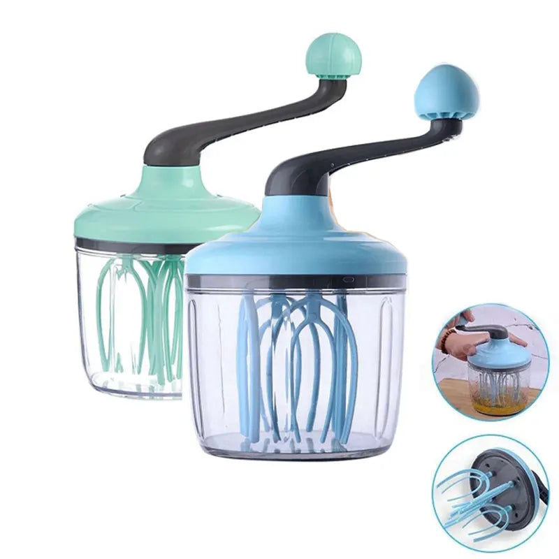 Semi-Automatic Milk Foam Cake Egg Whirling Hand-cranked Frother Blender Whisk Machine Egg Beater Egg Stirrer Baking Tools