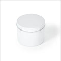 Custom Small Round White Metal Storage Canister Empty Food Grade Tin with Screw Cap Lid for Tea Sugar Coffee or Snacks