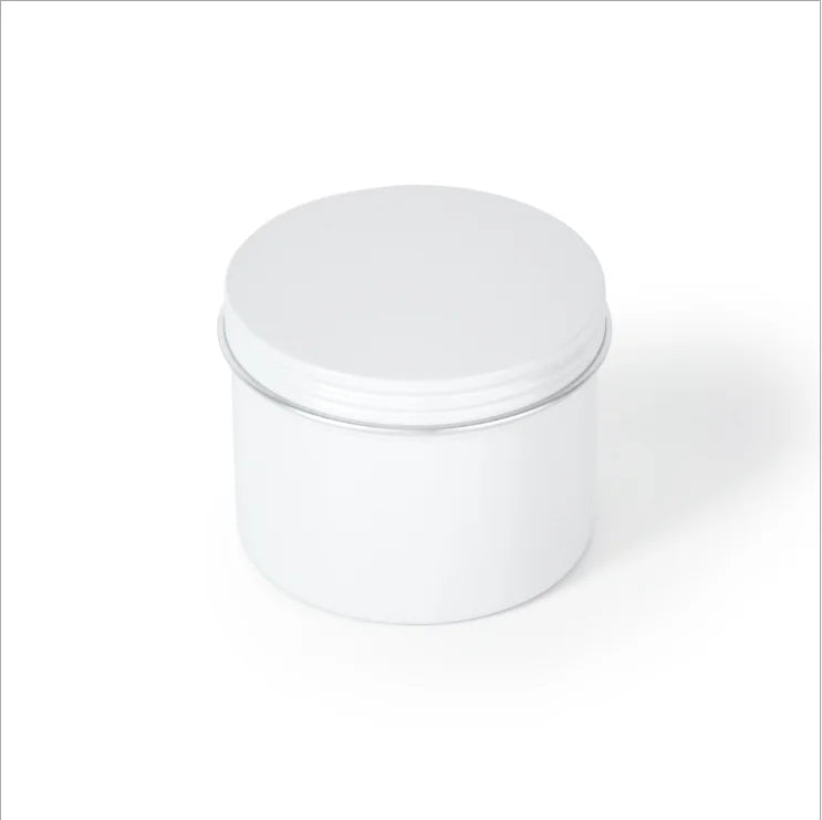 Custom Small Round White Metal Storage Canister Empty Food Grade Tin with Screw Cap Lid for Tea Sugar Coffee or Snacks