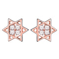 Hot Sale David Star Inlaid Stone Rose Gold Plated 925 Silver Cheap Fashion Zircon Earrings for Women