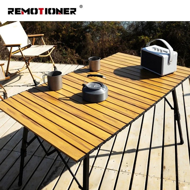 Lightweight Aluminum Folding Table Roll up Top Compact Outdoor Camping Dining Table with Carry Bag