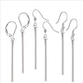 Simple Dainty Bar Drop Pendant Hook Earrings Minimalist Stainless Steel Long Bar Drop Hook Earrings for Women Men