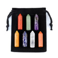 Wholesale 7 Chakra Tower Shaped Stone Set for Decoration Handmade Polished Energy Tumble Crystal Gemstone