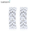 LUOTEEMI New Design Elegant Hoop Earring Big Imitation Round Pearl Earrings for Women Engagement Weddings