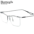 Borregls Titanium Glasses Frame Men 2025 New Designer Square Eyeglasses Half-Rim Semi-Rimless Lightweight Optical Eyewear 198640