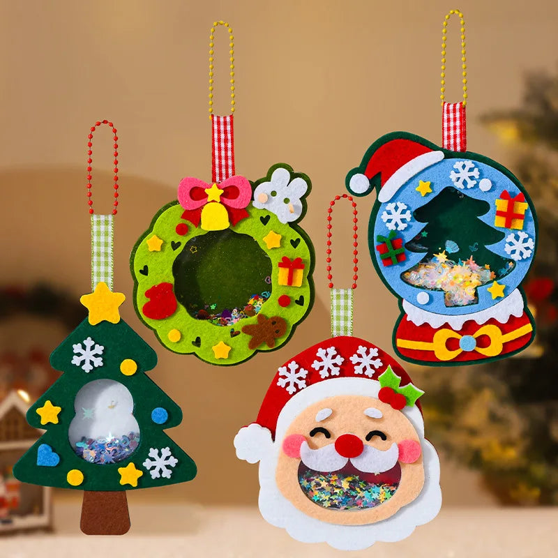 High Quality Handmade DIY Non-Woven Christmas Tree Pendant Sparkling Rocking Stereo Toy Eco-Friendly Creative Hanging Ornaments