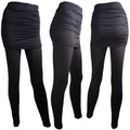 S-3XL Hip Wrap Side Pleated Skirt Fa Ke Two-piece Leggings Skirt Pants Slimming Leggings