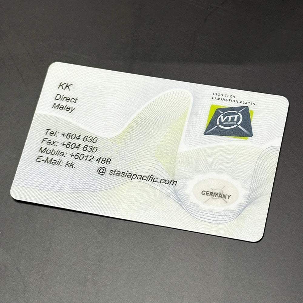 Manufactory Wholesale Hologram Hot Pressure Laminated Holographic Business PVC Plastic Transparent Cards Printing
