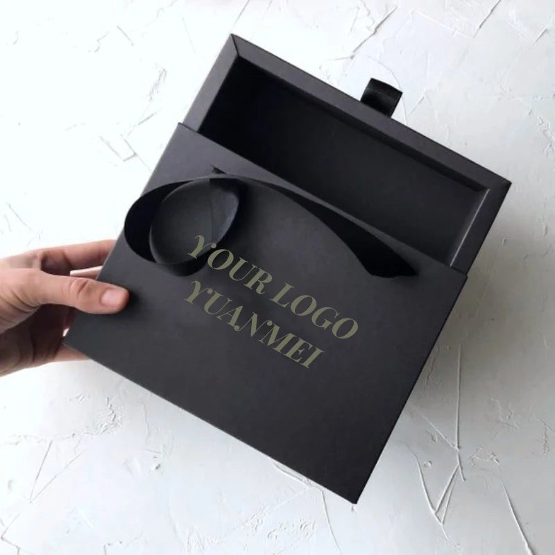 Custom Logo Corrugated Board Jewelry Box Rectangle Embossed Kraft Packaging for Rings Socks Gifts Matt Lamination UV Coating