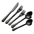 Wholesale PVD Silverware Metal Matt Black Matte Cutlery Set Stainless Steel Matte Black Flatware Set