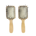 Compact Natural Hair Detangling Mini Hairbrush for Kids Anti-Static Beech Pocket Cushioned Nylon for Children