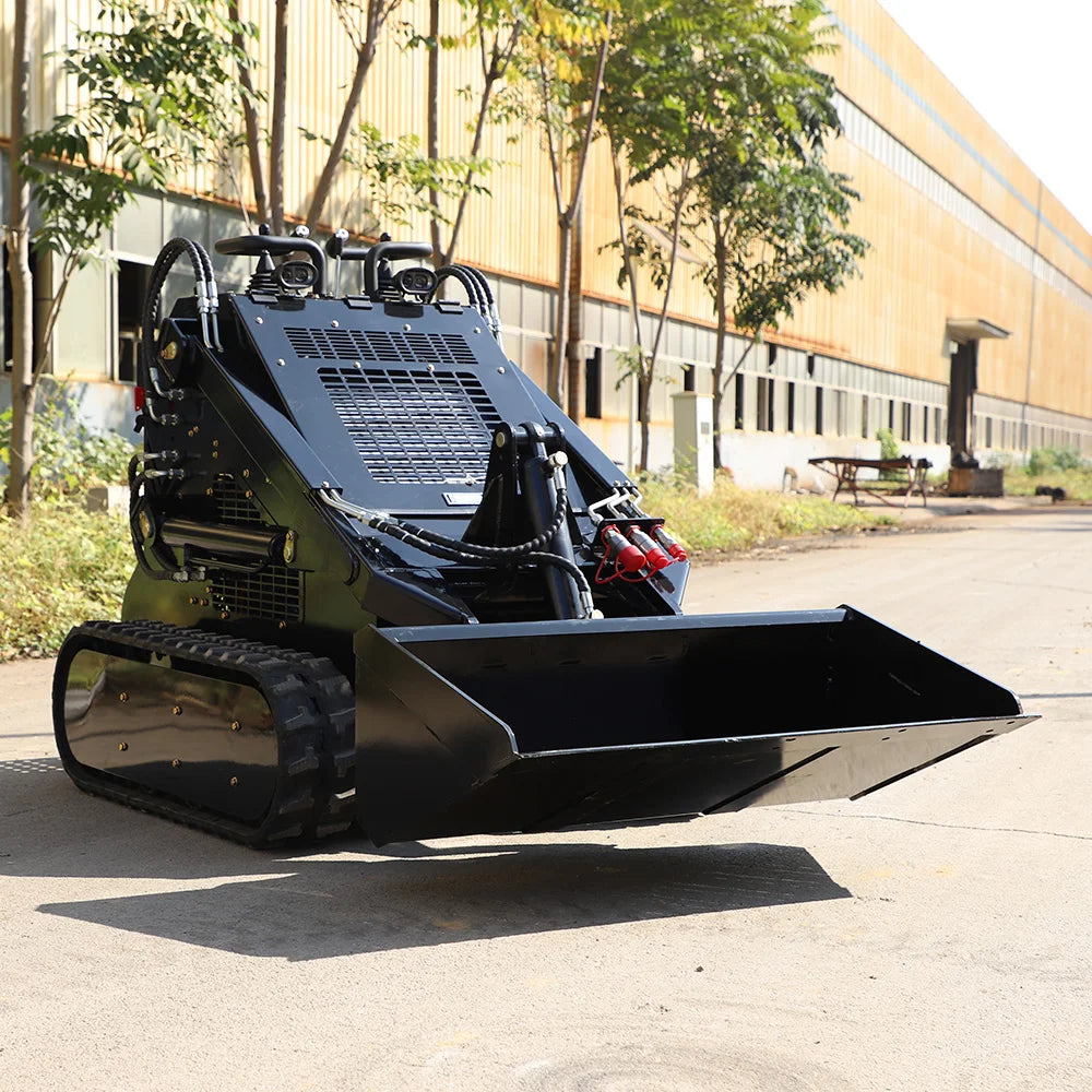 Free Shipping Mini Crawler Skid Steer Loader Wheeled Version with EPA Engine Pump Core Attachments In-Front Stand on Attachments