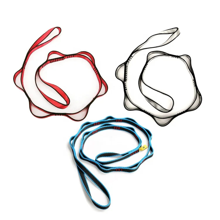 Customized  Nylon 30cm 60cm 110cm 22kN Climbing Belt Straps Rope Daisy Chain for Yoga
