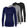 New Women's Hospital Scrubs Tops-Black Skinny Long Sleeve 100% Cotton Woven Solid Underscrubs Inner Wear Under Scrub