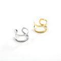 Korean Style Stainless Steel Simple Double Line Band Opening Rings Jewelry for Women MegaBDM