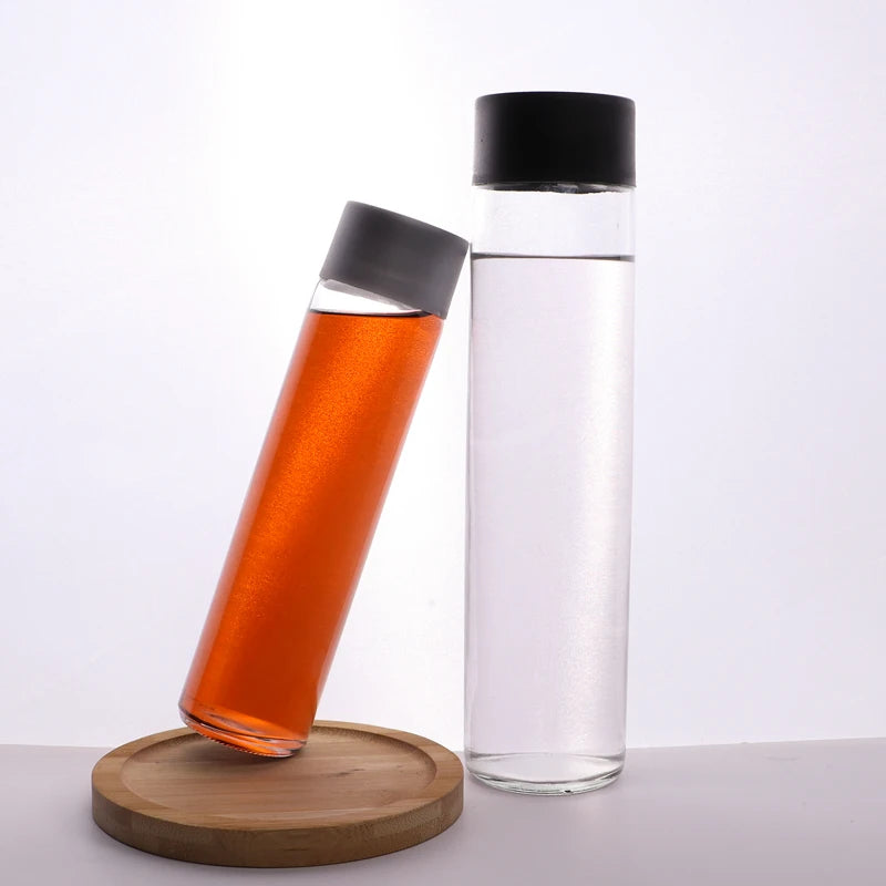 Wholesale Eco Printable Drinking Nice Voss Glass Water Bottles with Custom logo for Mineral Water