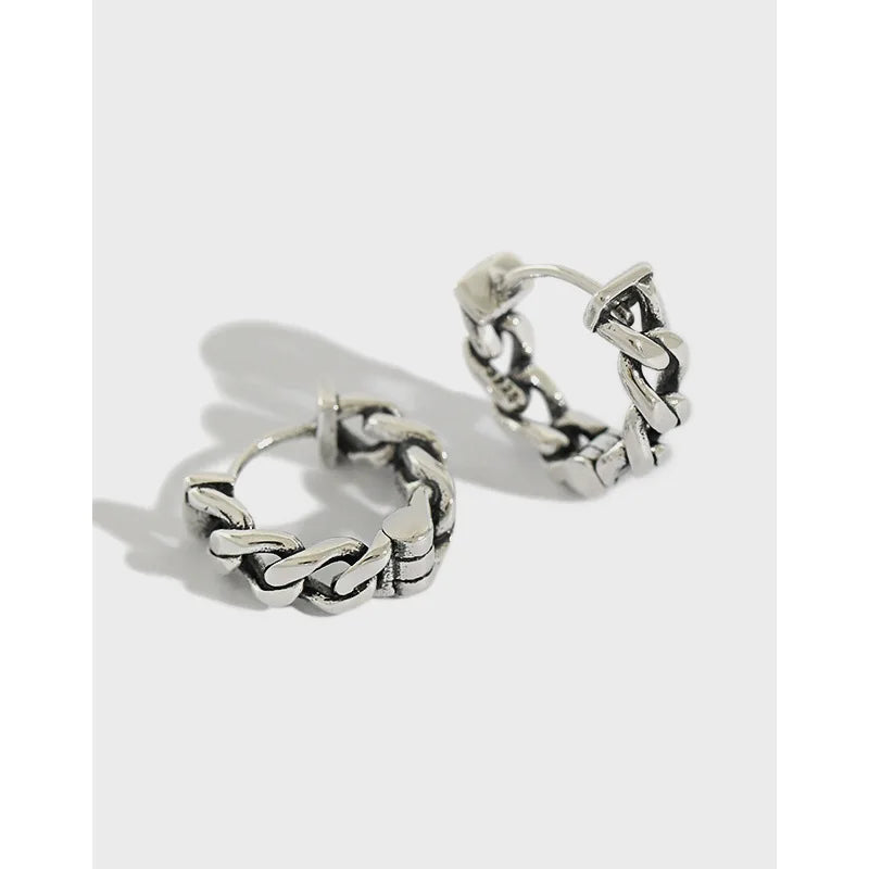 High Quality Classic New Design INS 925 Sterling Silver Chain Jewelry S925 Hoop Earrings Girl Women AE1204-1205