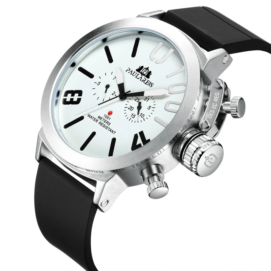 Dropshipping PAULAREIS Sport Automatic Mechanical Clock Big Case 50mm Luxury Fashion Skeleton Luminous Business Men Watch