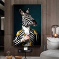 Abstract Animal Elephant Lion Zebra Poster Creative Animal Modeling Wall Art Canvas Painting Decoration