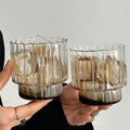 400ml  Vertical Pattern Ins Wind Home with Girls High Appearance Level to Drink Cold Water Milk Beverage Milk Tea Cup