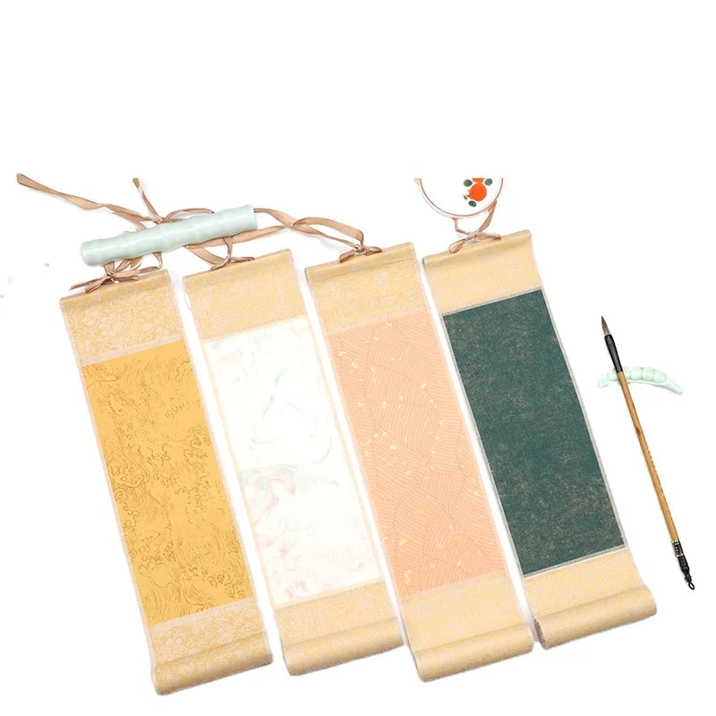Exquisite Mini Scroll Rice Paper Small Blank Retro Handwritten Hanging Painting Calligraphy Art Supply Gift for Calligraphy