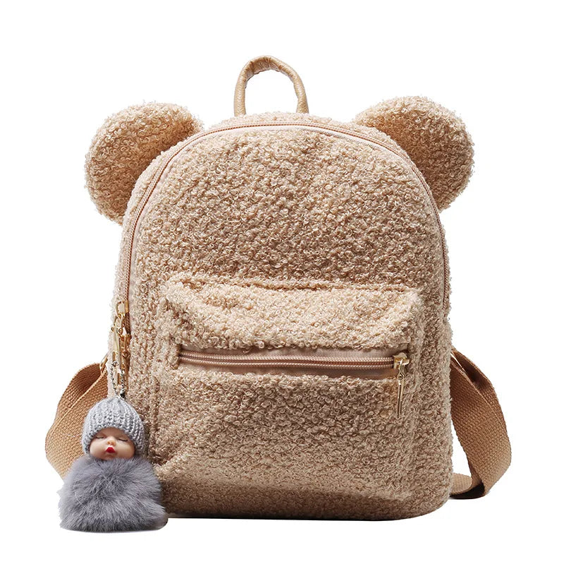 Minnie Mouse Furry Plush Backpack for Kids Children's School Bag Toddler School Bag Cartoon Mini Fashion Bag