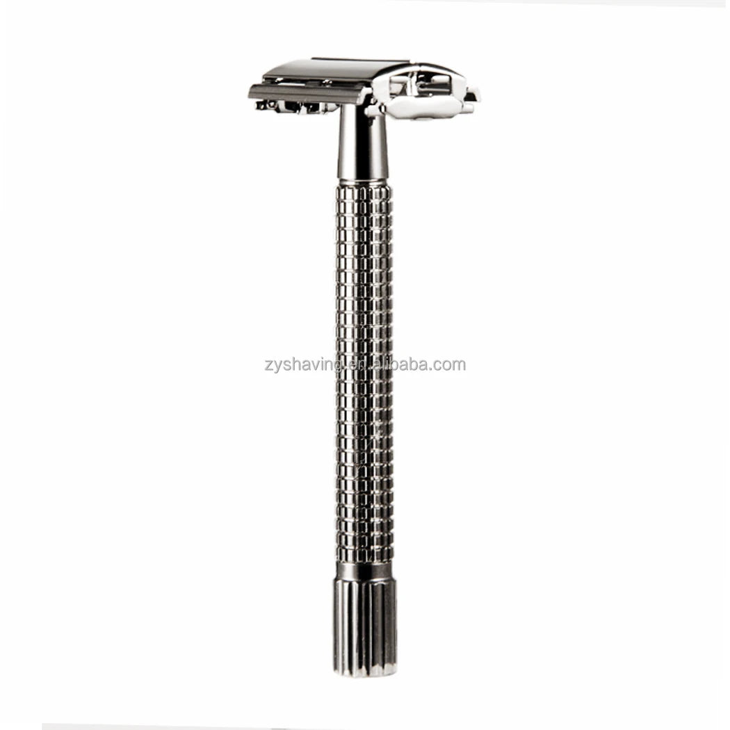 ZY Brass Copper Butterfly Open Double Edge Safety Razor Classic Old Fashioned Manual Shaving Razor Vintage Shaving Razor OEM