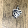 Crystal Heart Religious Cremation Pendant Memory Urn Jewelry Stainless Steel Silver Plated Yin Yang Ash Keepsake Necklace Stone